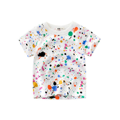 Camiseta Infantil de Algodón Manga Corta para Niños