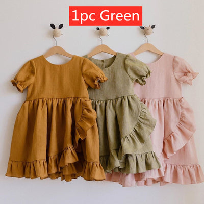 Vestidos Princesa para Niñas - Algodón y Lino con Volantes - Image 7