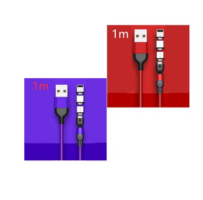 Cable de Carga Magnético Rotativo 540° - Conector Universal Tres en Uno - Image 20