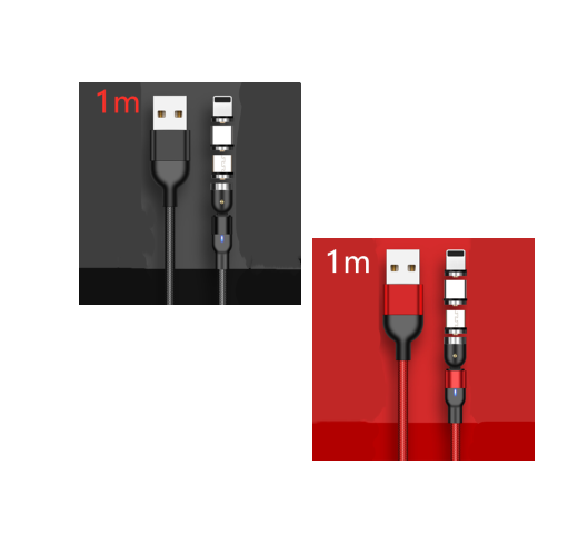 Cable de Carga Magnético Rotativo 540° - Conector Universal Tres en Uno - Image 19