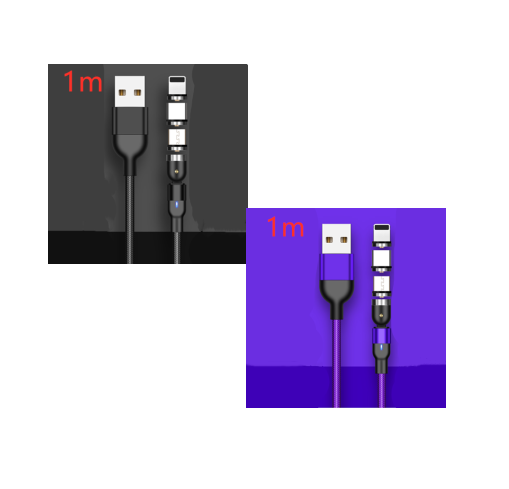 Cable de Carga Magnético Rotativo 540° - Conector Universal Tres en Uno - Image 21