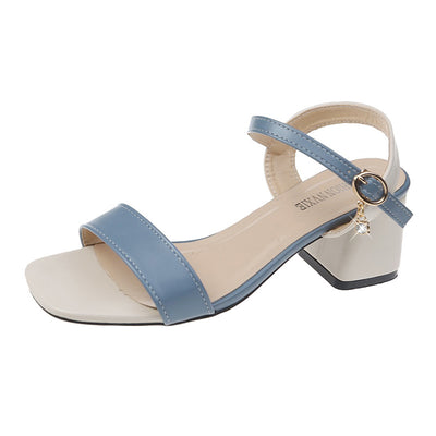 Sandalias de Tacón Medio One Word Buckle para Mujer - Image 7
