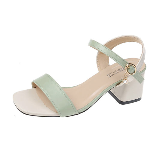 Sandalias de Tacón Medio One Word Buckle para Mujer - Image 9