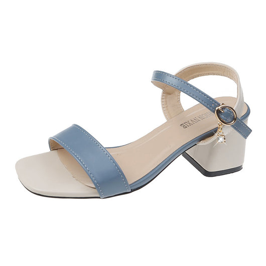Sandalias de Tacón Medio One Word Buckle para Mujer - Image 3