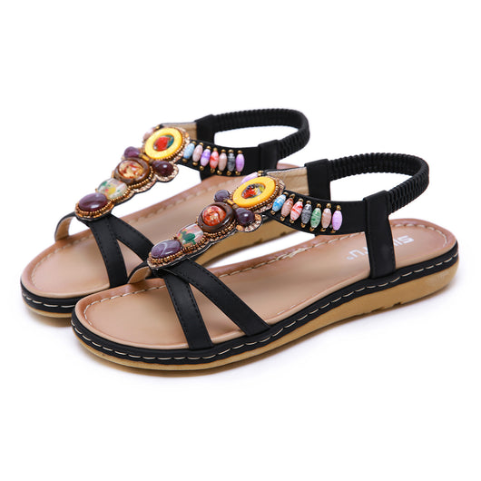 Sandalias Playeras Retro con Cuentas para Fiestas - Image 2