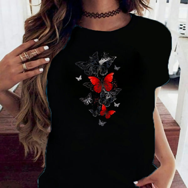 Camiseta Suelta Unisex de Cuello Redondo y Manga Corta
