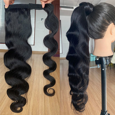 Cola de Caballo Postiza de Cabello Humano Jurchen con Banda Elástica - Image 8