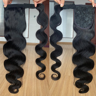 Cola de Caballo Postiza de Cabello Humano Jurchen con Banda Elástica - Image 6