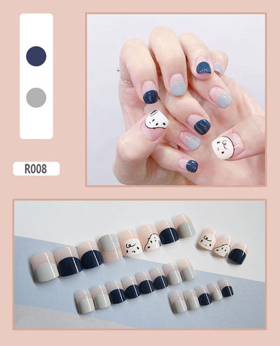 24 Uñas Postizas Decoradas con Diseño Mate Esmerilado - Image 8