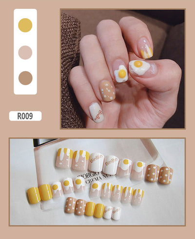 24 Uñas Postizas Decoradas con Diseño Mate Esmerilado - Image 9