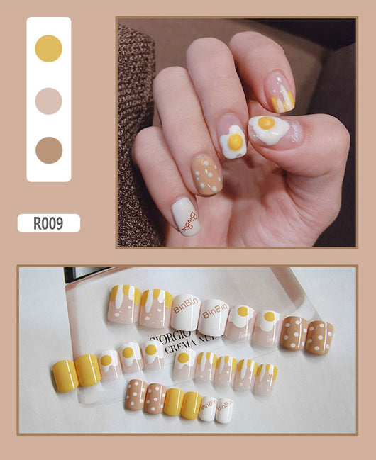 24 Uñas Postizas Decoradas con Diseño Mate Esmerilado - Image 9