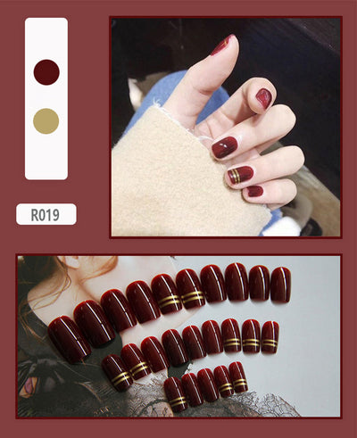 24 Uñas Postizas Decoradas con Diseño Mate Esmerilado - Image 19