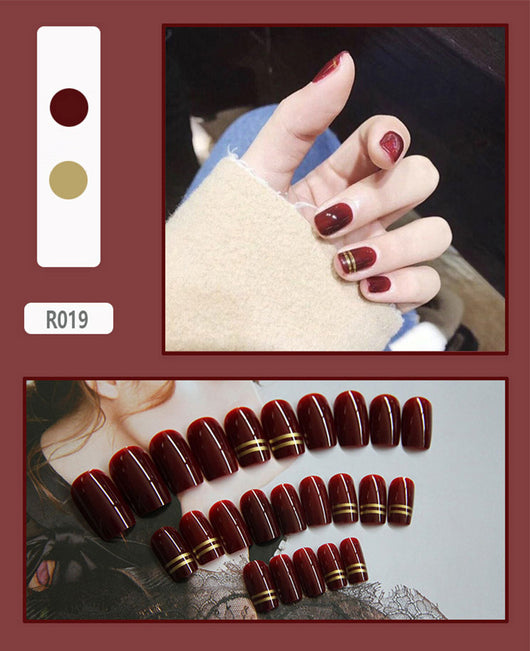 24 Uñas Postizas Decoradas con Diseño Mate Esmerilado - Image 19