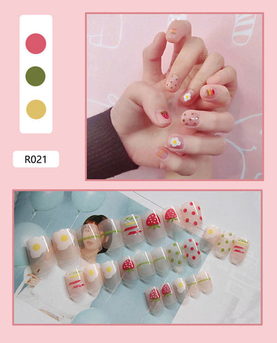 24 Uñas Postizas Decoradas con Diseño Mate Esmerilado - Image 21