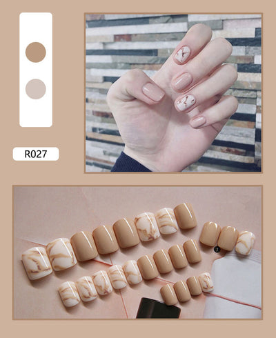 24 Uñas Postizas Decoradas con Diseño Mate Esmerilado - Image 27