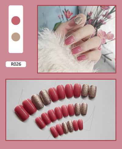 24 Uñas Postizas Decoradas con Diseño Mate Esmerilado - Image 26