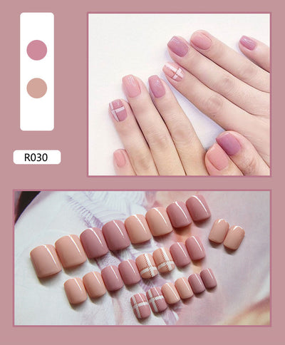 24 Uñas Postizas Decoradas con Diseño Mate Esmerilado - Image 30