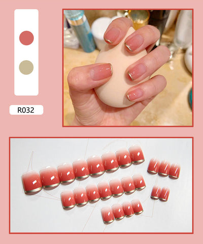 24 Uñas Postizas Decoradas con Diseño Mate Esmerilado - Image 32