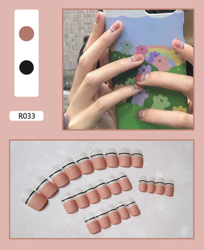 24 Uñas Postizas Decoradas con Diseño Mate Esmerilado - Image 33