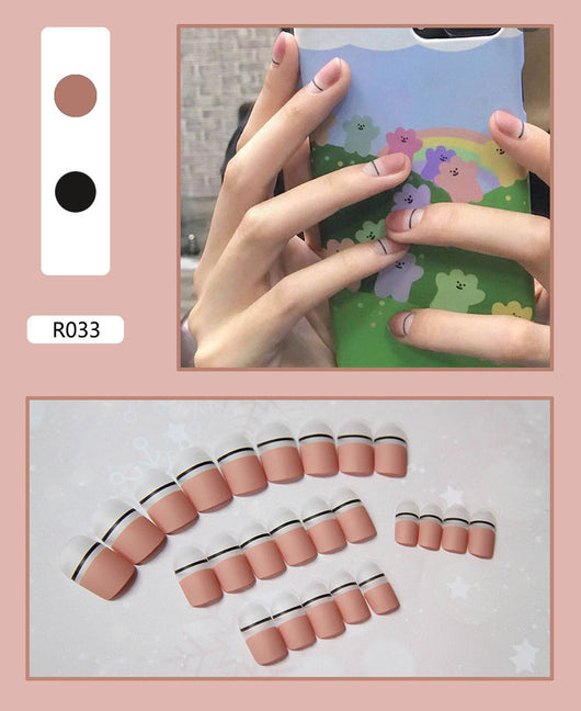 24 Uñas Postizas Decoradas con Diseño Mate Esmerilado - Image 33