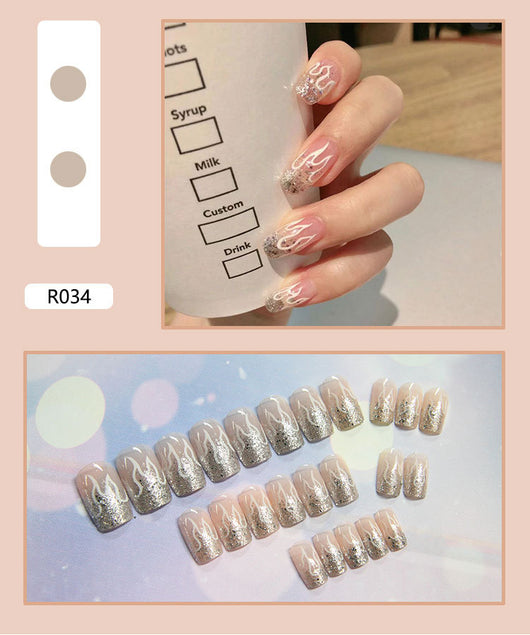 24 Uñas Postizas Decoradas con Diseño Mate Esmerilado - Image 34