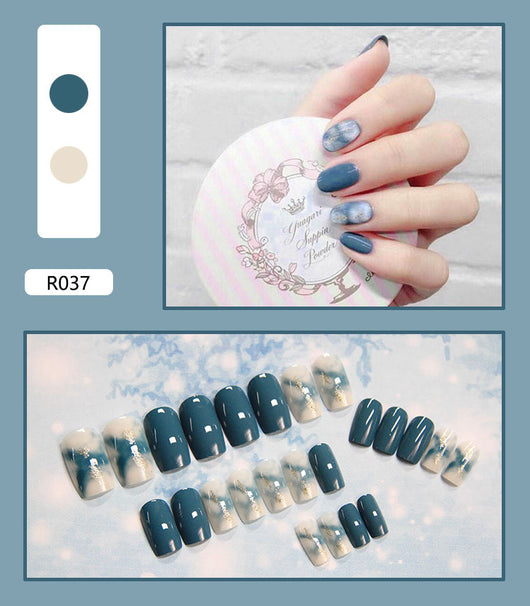 24 Uñas Postizas Decoradas con Diseño Mate Esmerilado - Image 37