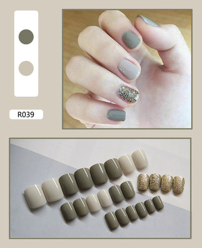 24 Uñas Postizas Decoradas con Diseño Mate Esmerilado - Image 39