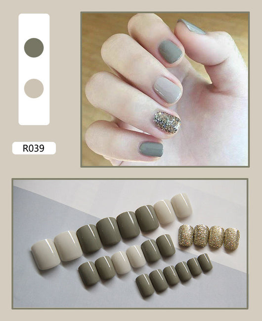 24 Uñas Postizas Decoradas con Diseño Mate Esmerilado - Image 39