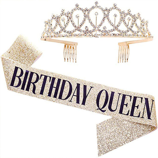 Conjunto de Accesorios Cumpleaños Birthday Girl - Banda de Hombro, Corona y Cinturón en Oro Rosa - Image 20
