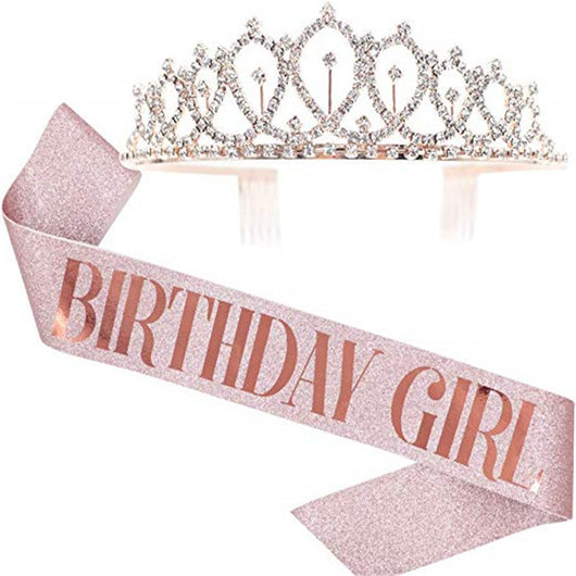 Conjunto de Accesorios Cumpleaños Birthday Girl - Banda de Hombro, Corona y Cinturón en Oro Rosa - Image 22