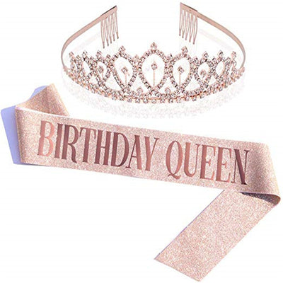 Conjunto de Accesorios Cumpleaños Birthday Girl - Banda de Hombro, Corona y Cinturón en Oro Rosa - Image 19