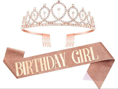 Conjunto de Accesorios Cumpleaños Birthday Girl - Banda de Hombro, Corona y Cinturón en Oro Rosa - Image 32