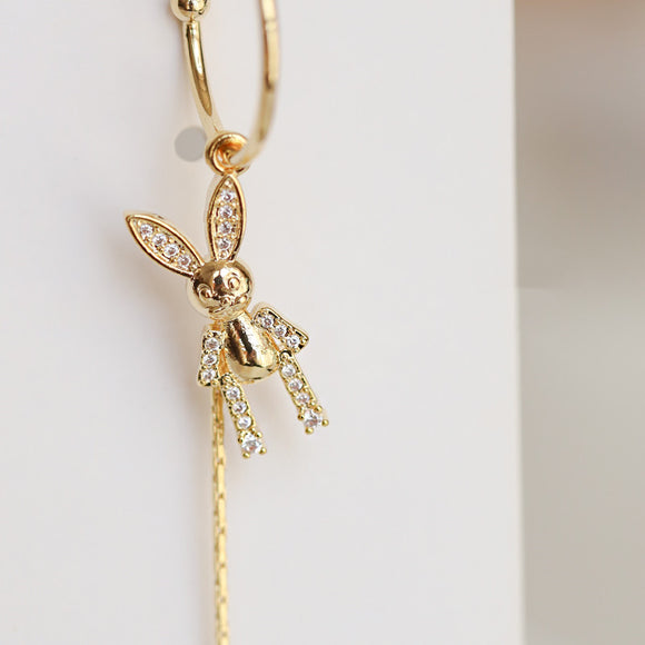 Aretes Largos de Conejo Artesanales - Pendientes Elegantes para Realzar tu Temperamento