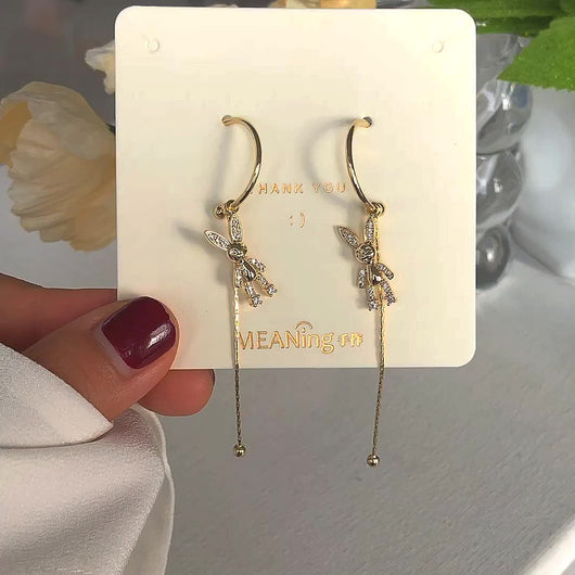 Aretes Largos de Conejo Artesanales - Pendientes Elegantes para Realzar tu Temperamento - Image 5