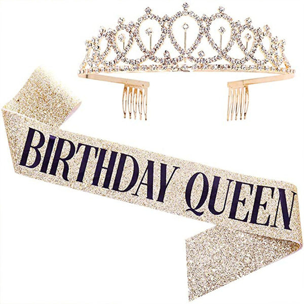 Conjunto de Accesorios Cumpleaños Birthday Girl - Banda de Hombro, Corona y Cinturón en Oro Rosa - Image 10