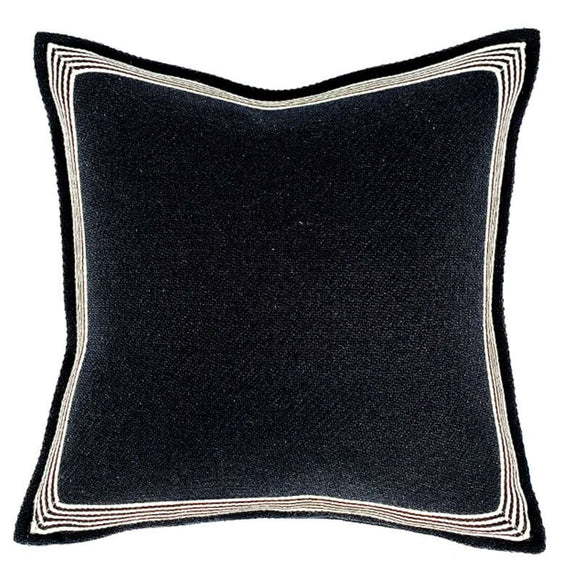 Funda de Almohada de Algodón y Lino con Rayas Geométricas