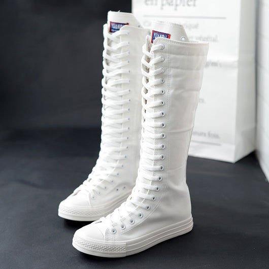 Botas Altas de Lona para Mujer con Cierre de Cremallera - Image 8