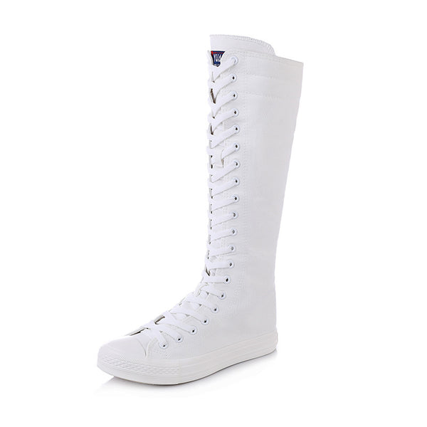 Botas Altas de Lona para Mujer con Cierre de Cremallera - Image 4