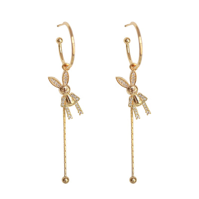 Aretes Largos de Conejo Artesanales - Pendientes Elegantes para Realzar tu Temperamento
