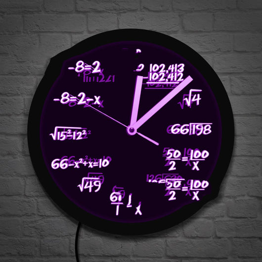 Reloj de Pared LED con Fórmulas Matemáticas - Diseño Moderno Negro - Image 9