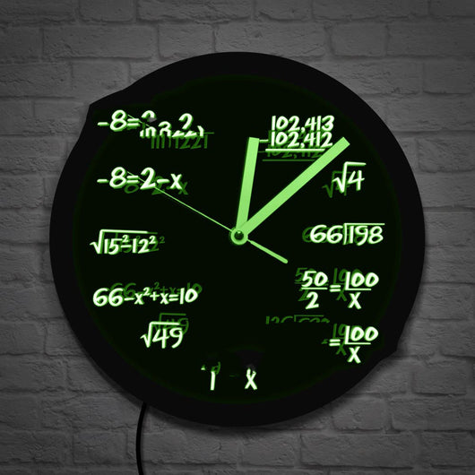 Reloj de Pared LED con Fórmulas Matemáticas - Diseño Moderno Negro - Image 10
