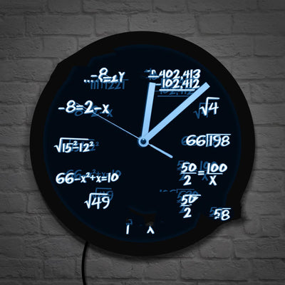 Reloj de Pared LED con Fórmulas Matemáticas - Diseño Moderno Negro - Image 6