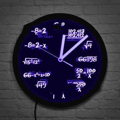 Reloj de Pared LED con Fórmulas Matemáticas - Diseño Moderno Negro - Image 8