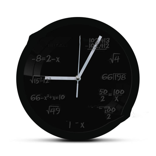 Reloj de Pared LED con Fórmulas Matemáticas - Diseño Moderno Negro - Image 2