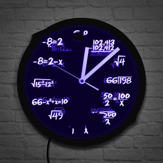 Reloj de Pared LED con Fórmulas Matemáticas - Diseño Moderno Negro - Image 5