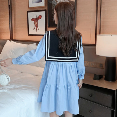 Vestido Camisero Plisado de Manga Larga para Mujer - Otoño - Image 5