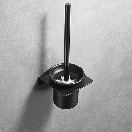 Set de Escobilla de Baño Nórdica Aluminio Negro sin Perforación con Soporte Mural