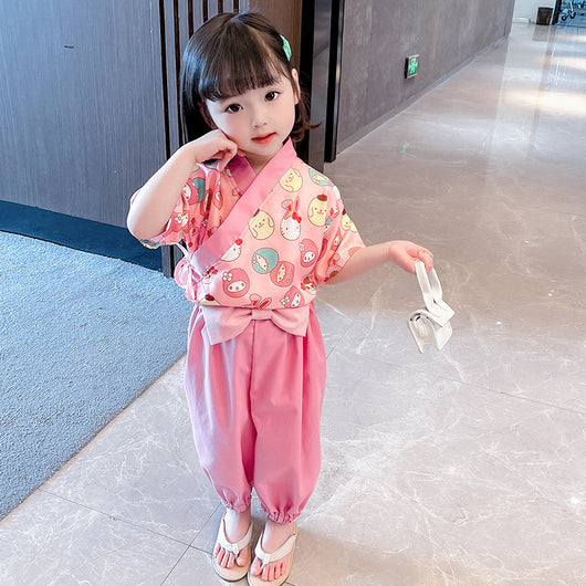 Conjunto Kimono Infantil con Lazos Estampado Cartoon - Image 8