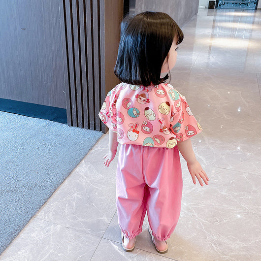 Conjunto Kimono Infantil con Lazos Estampado Cartoon - Image 9
