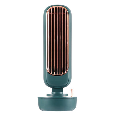 Pink small desktop electric fan humidifier with a rose gold grille and a sleek, modern design. - Image 7